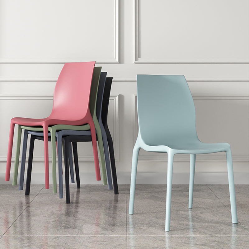 Sillas de comedor sin brazos apilables contemporáneas, silla con respaldo sólido para uso doméstico