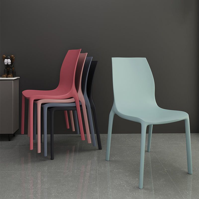 Sillas de comedor sin brazos apilables contemporáneas, silla con respaldo sólido para uso doméstico