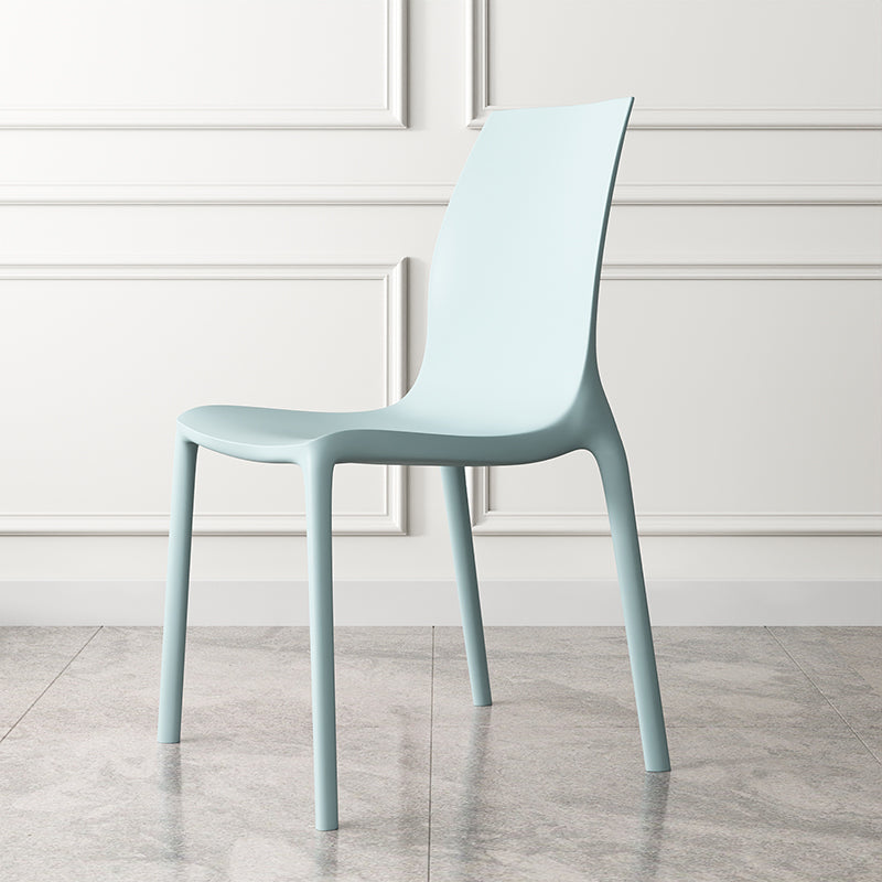 Sillas de comedor sin brazos apilables contemporáneas, silla con respaldo sólido para uso doméstico