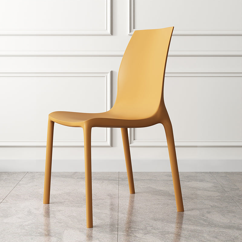 Sillas de comedor sin brazos apilables contemporáneas, silla con respaldo sólido para uso doméstico