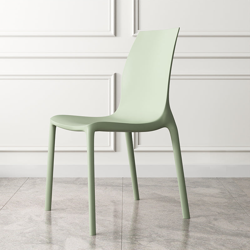 Sillas de comedor sin brazos apilables contemporáneas, silla con respaldo sólido para uso doméstico