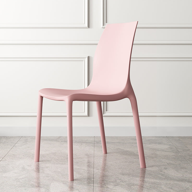 Sillas de comedor sin brazos apilables contemporáneas, silla con respaldo sólido para uso doméstico