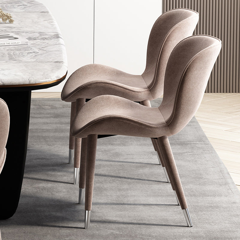 Silla de comedor de tela de lino de estilo moderno, silla de comedor con respaldo sólido y brazo para cocina