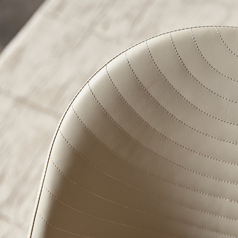 Sillas de comedor de cuero contemporáneas Silla de comedor con respaldo sólido sin brazos para cocina