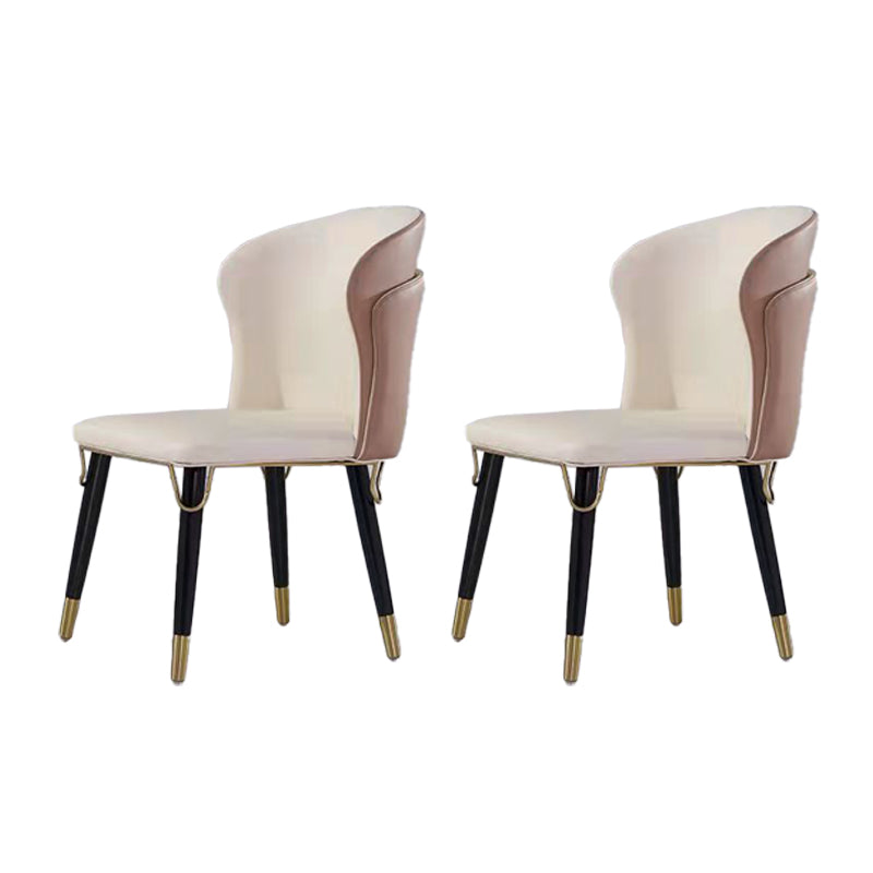 Sillas escandinavas sin brazos con respaldo sólido, sillas de comedor de cuero para cocina