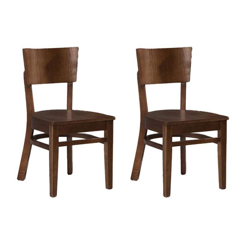 Silla lateral de comedor con respaldo abierto de estilo industrial, sillas laterales de madera sin brazos con patas