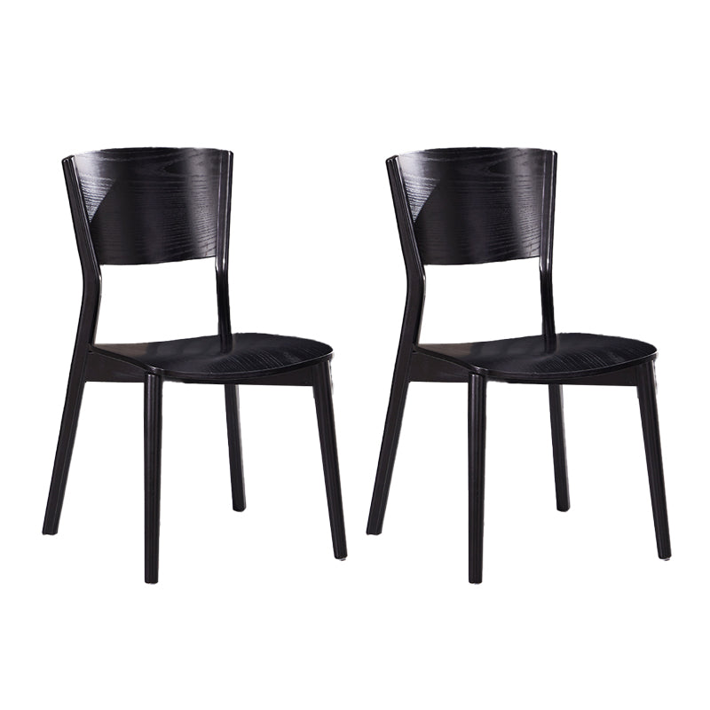 Silla lateral de comedor con respaldo abierto de estilo industrial, sillas laterales de madera sin brazos con patas
