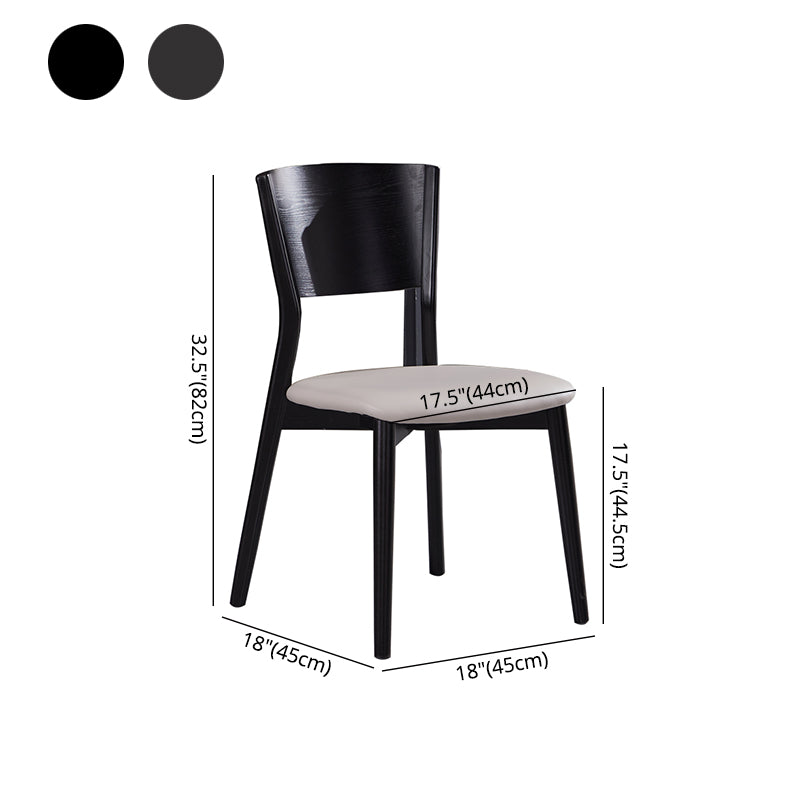 Silla lateral de comedor con respaldo abierto de estilo industrial, sillas laterales de madera sin brazos con patas