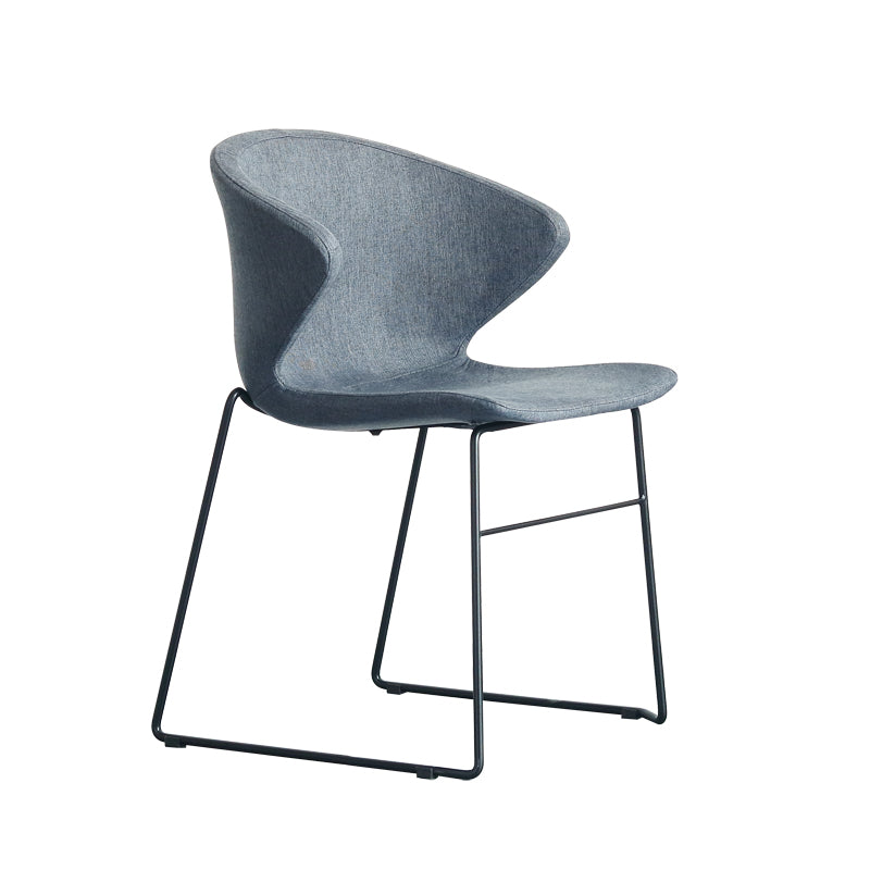 Contemporary Style Dining Chair Armless Metal Side Wingback Chairs for Kitchen