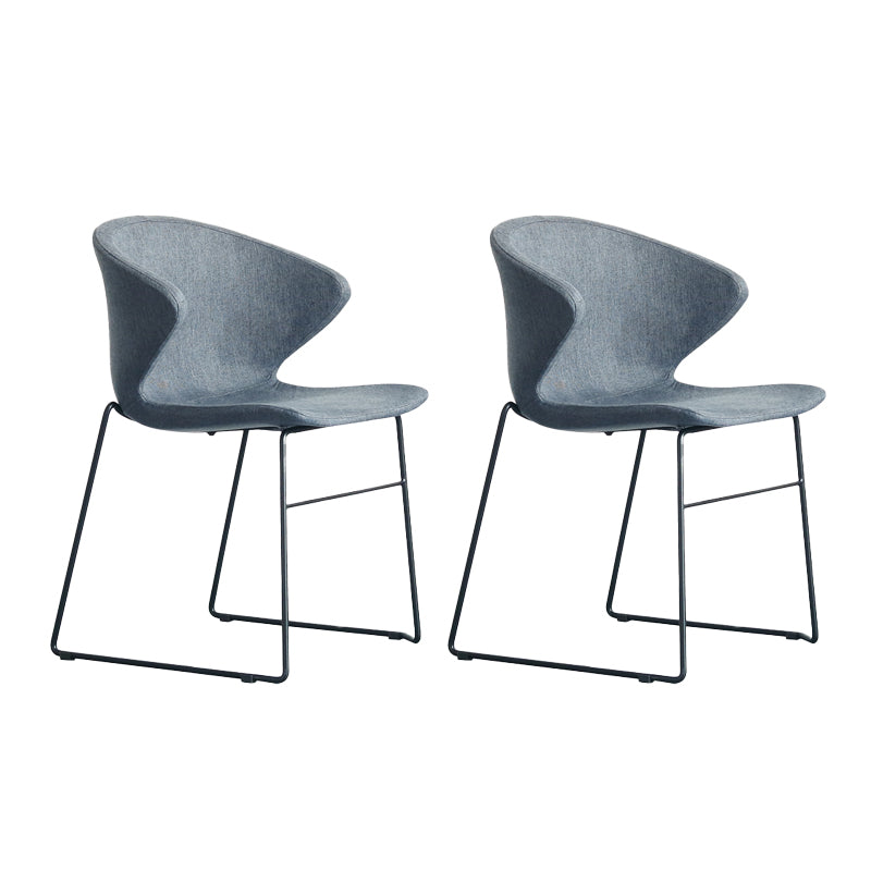 Contemporary Style Dining Chair Armless Metal Side Wingback Chairs for Kitchen