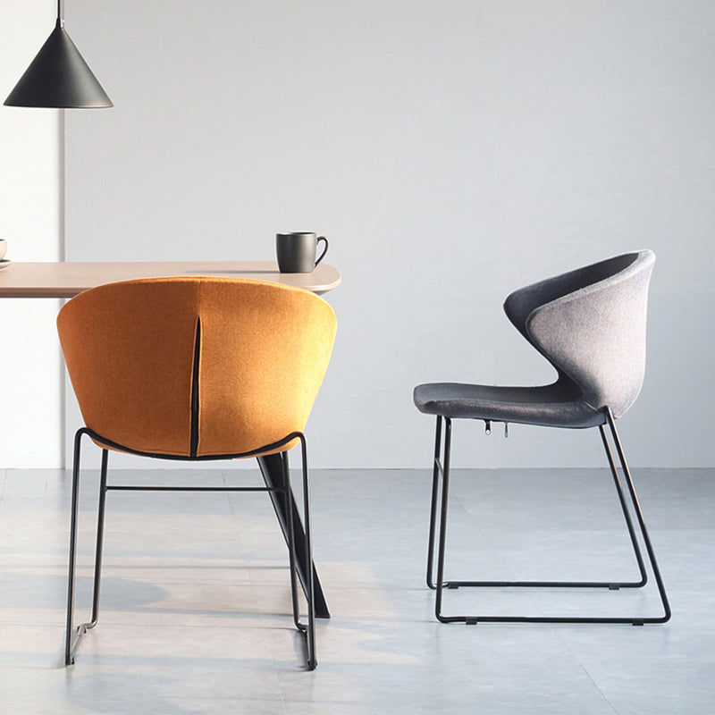 Contemporary Style Dining Chair Armless Metal Side Wingback Chairs for Kitchen