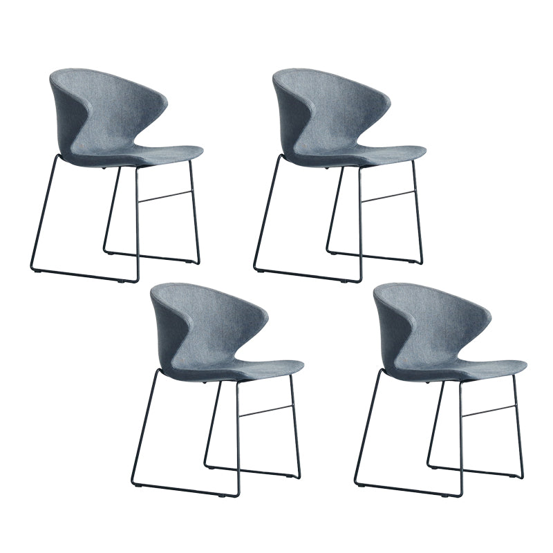 Contemporary Style Dining Chair Armless Metal Side Wingback Chairs for Kitchen
