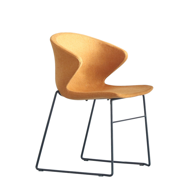 Contemporary Style Dining Chair Armless Metal Side Wingback Chairs for Kitchen