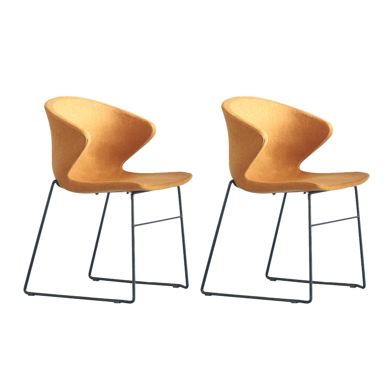 Contemporary Style Dining Chair Armless Metal Side Wingback Chairs for Kitchen