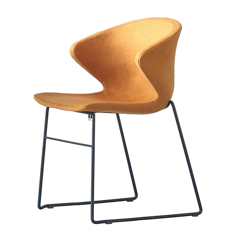 Contemporary Style Dining Chair Armless Metal Side Wingback Chairs for Kitchen