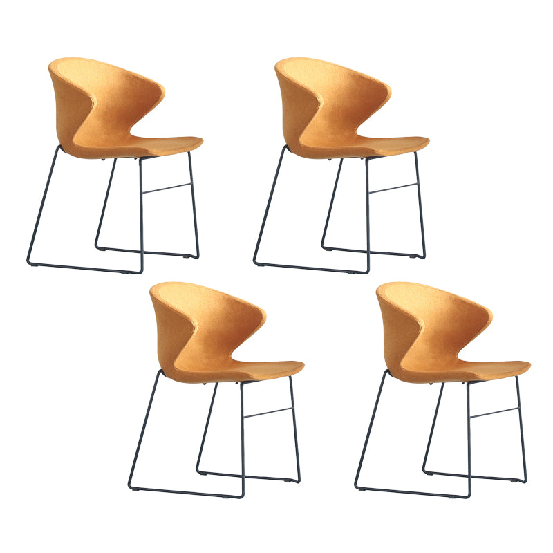 Contemporary Style Dining Chair Armless Metal Side Wingback Chairs for Kitchen
