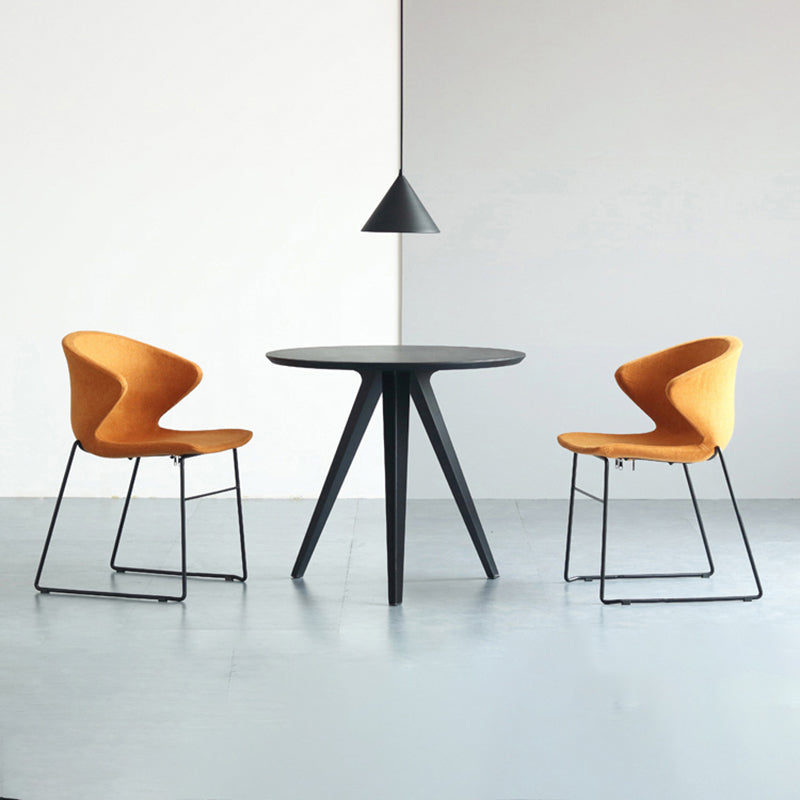 Contemporary Style Dining Chair Armless Metal Side Wingback Chairs for Kitchen