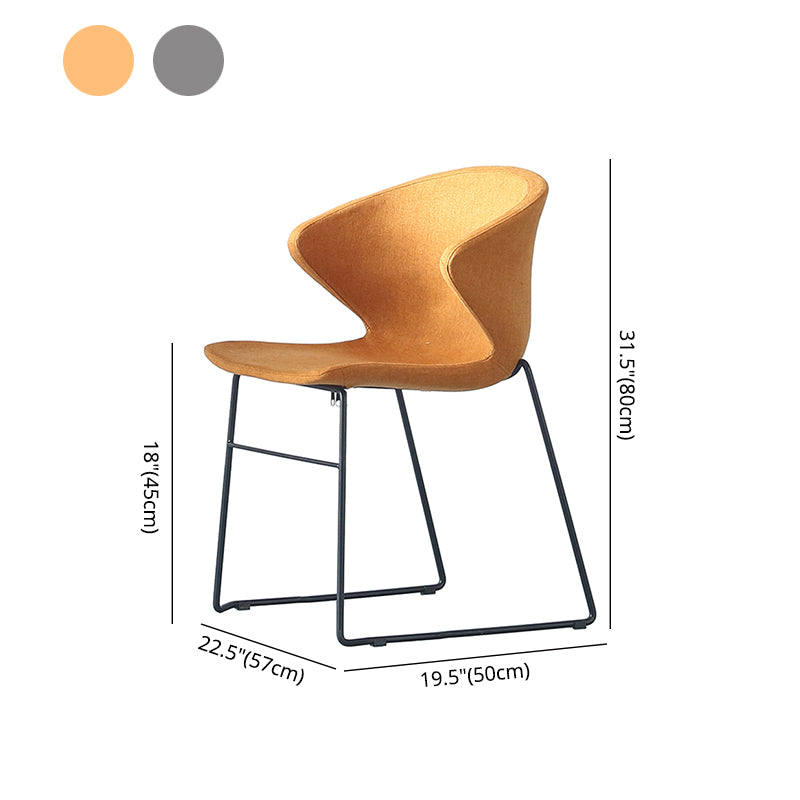 Contemporary Style Dining Chair Armless Metal Side Wingback Chairs for Kitchen