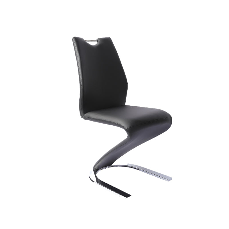 Silla de comedor de cuero PU moderna, sillas de comedor de metal sin brazos para uso en restaurantes