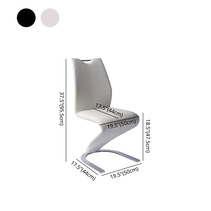Silla de comedor de cuero PU moderna, sillas de comedor de metal sin brazos para uso en restaurantes
