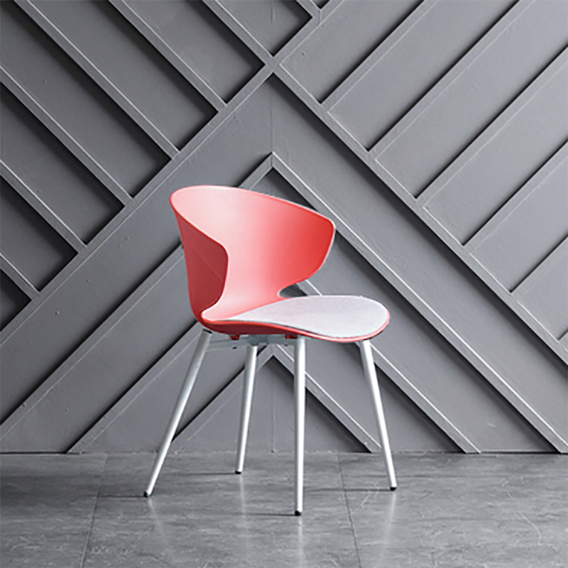 Sillas de comedor de estilo moderno, sillón lateral sin brazos con respaldo lateral de metal para cocina
