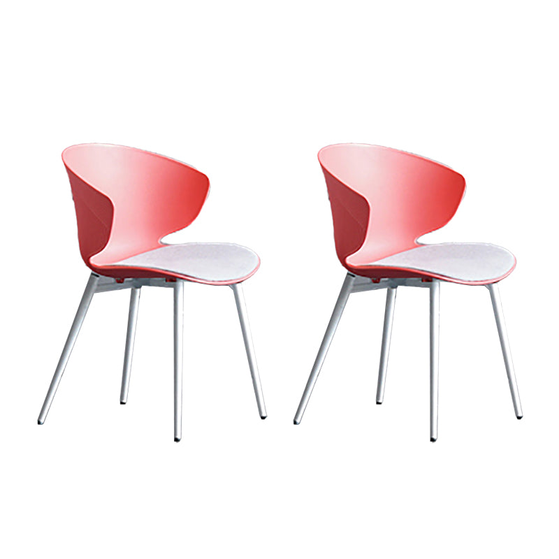 Sillas de comedor de estilo moderno, sillón lateral sin brazos con respaldo lateral de metal para cocina