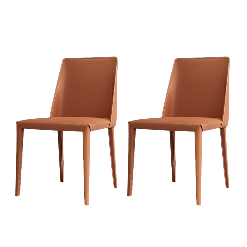 Silla Parsons de restaurante estilo diseñador, silla de comedor con acabado mate de cuero