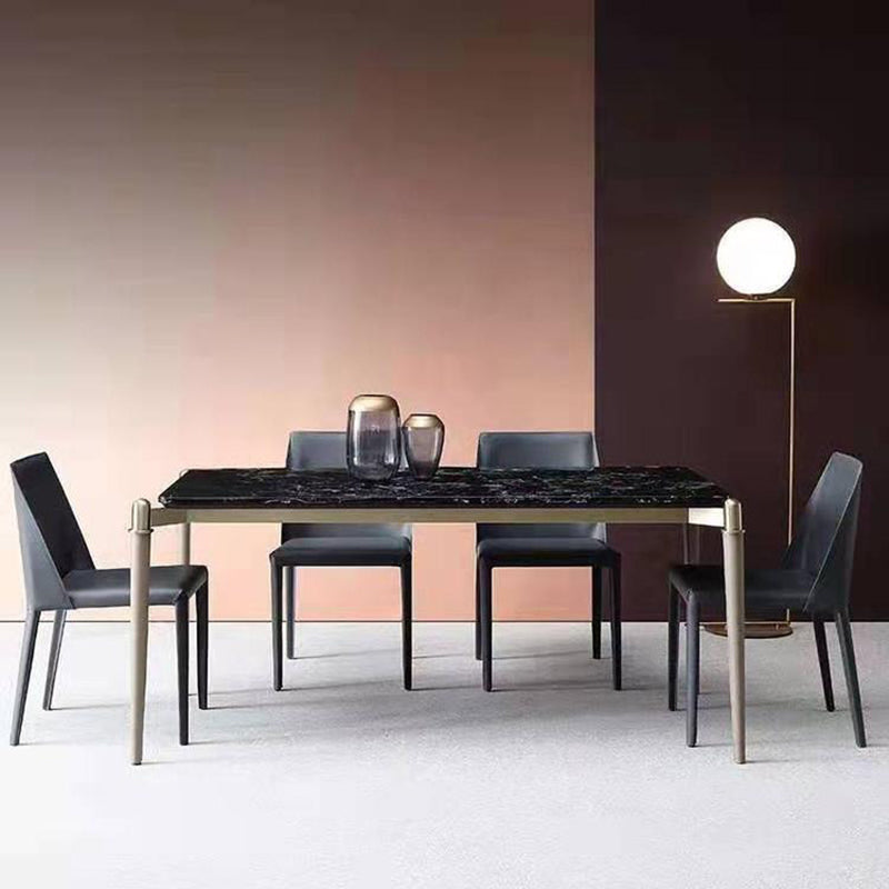 Silla Parsons de restaurante estilo diseñador, silla de comedor con acabado mate de cuero