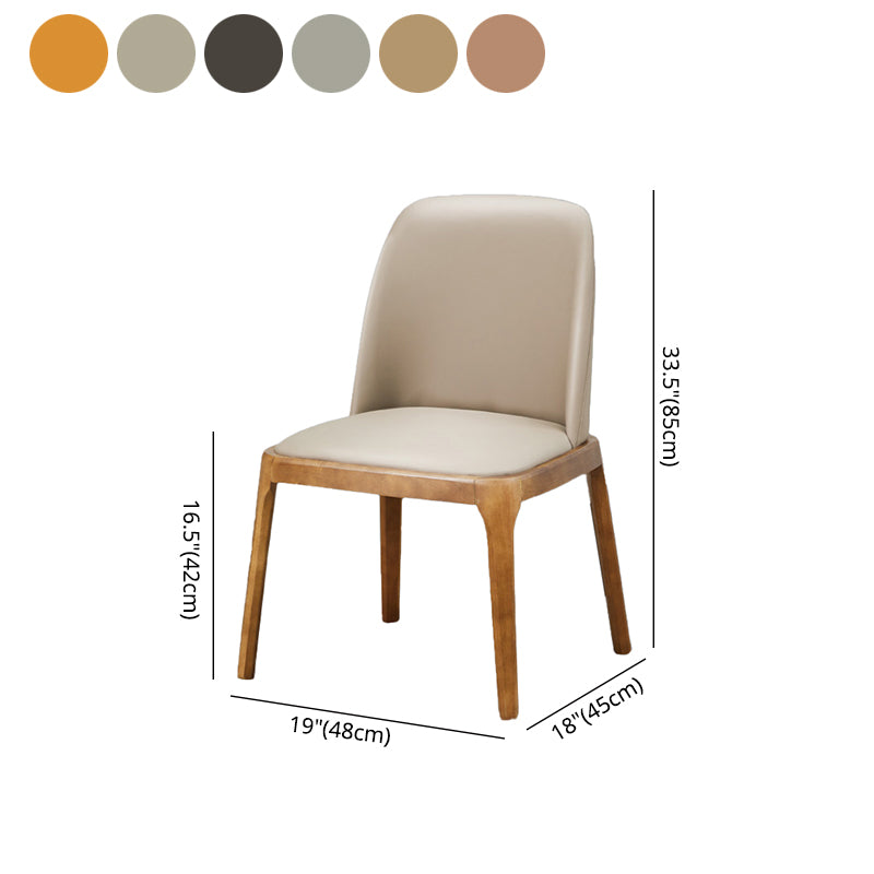 Silla de comedor de cuero industrial para restaurante, silla de comedor Parsons con patas de nogal