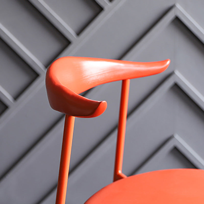 Sillas de comedor de estilo moderno, sillas laterales sin brazos con respaldo abierto y patas de metal para cocina