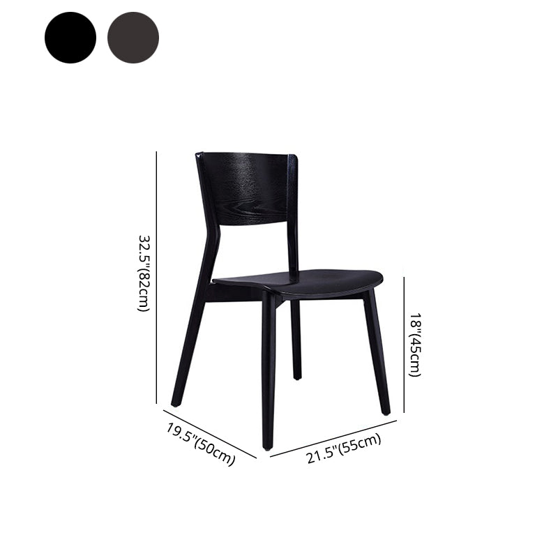 Silla lateral de comedor con respaldo abierto de estilo industrial, sillas de comedor laterales de madera para cocina