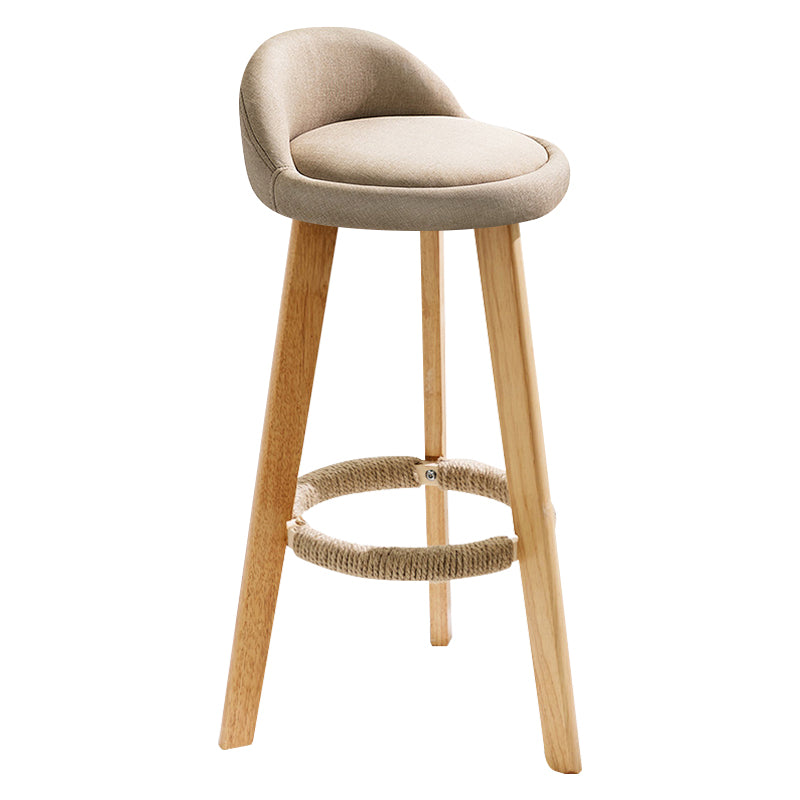 Zeitgenössischer Innenhocker Rundsitzhocker mit Rückenlehne, Holzbasis