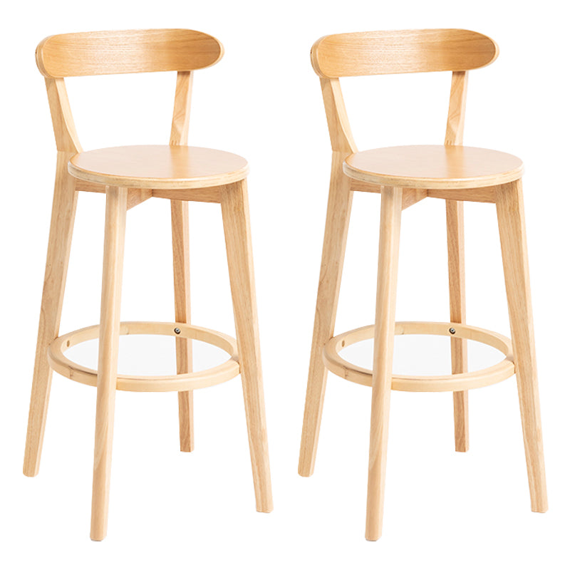 Modern Backrest Armless Counter Stool Wood Household Bar Stool with Cushion