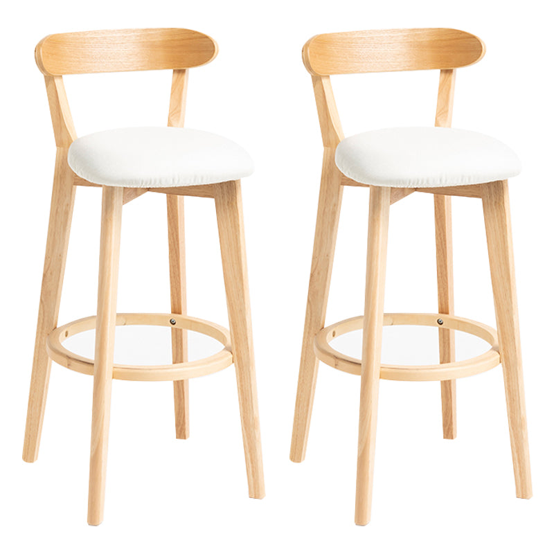 Modern Backrest Armless Counter Stool Wood Household Bar Stool with Cushion