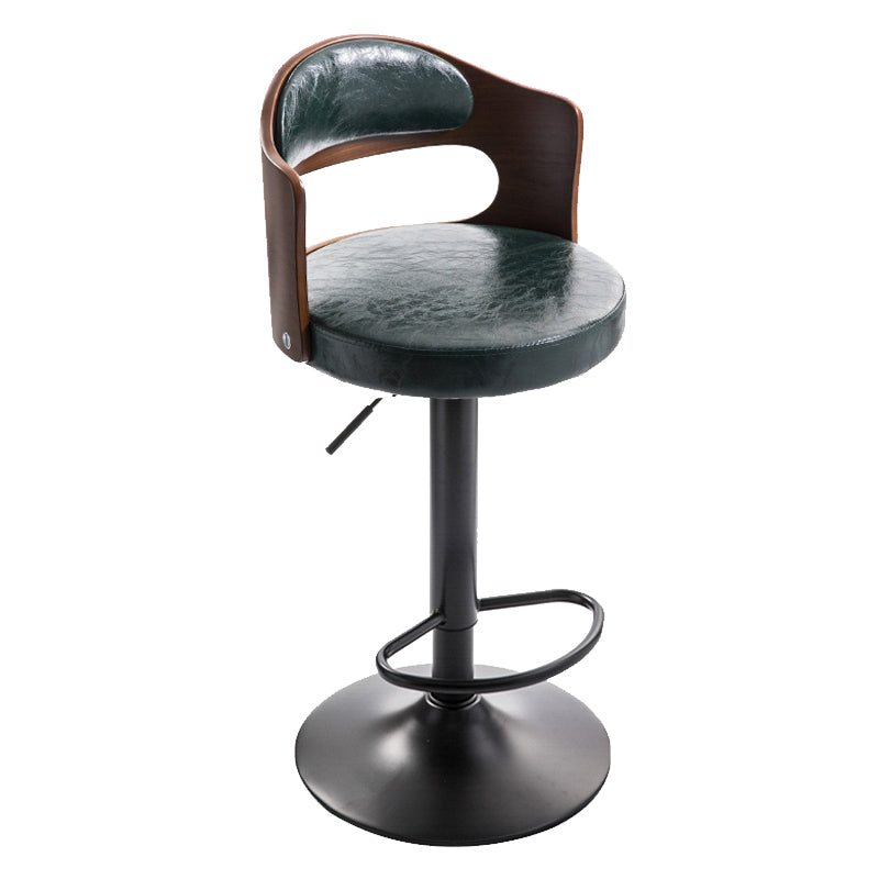 Modern Backrest Liftable Stool Iron Household Bar Stool with Cushion and Pedal