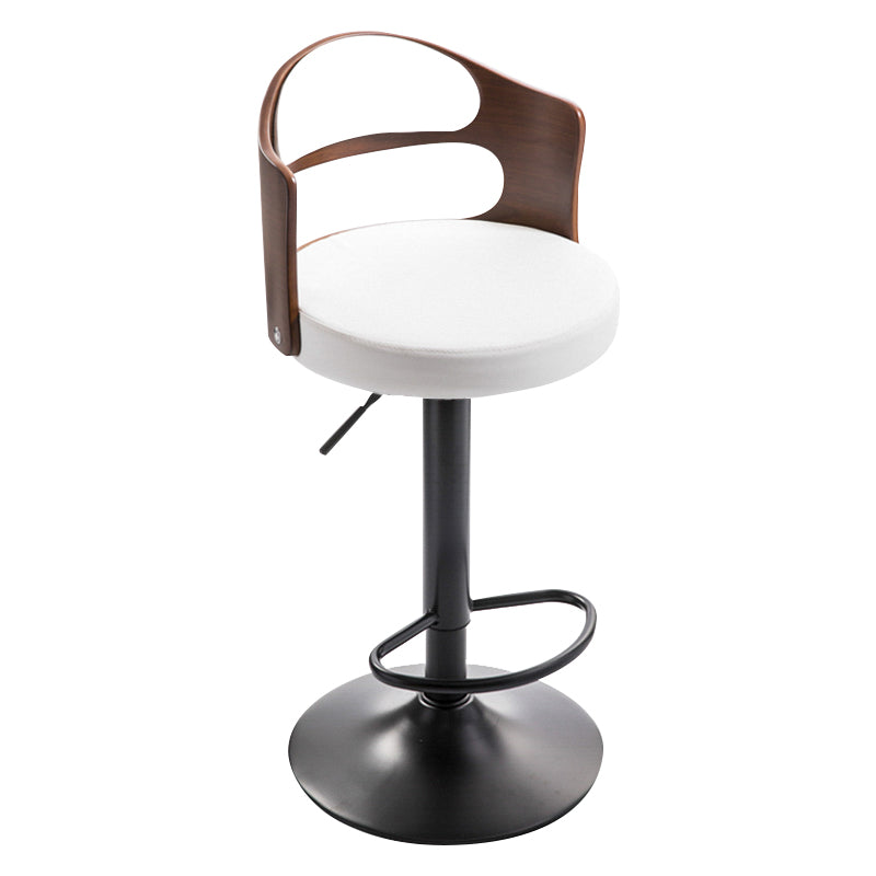 Modern Backrest Liftable Stool Iron Household Bar Stool with Cushion and Pedal