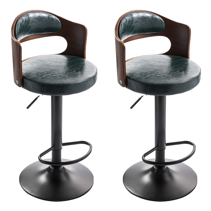 Modern Backrest Liftable Stool Iron Household Bar Stool with Cushion and Pedal