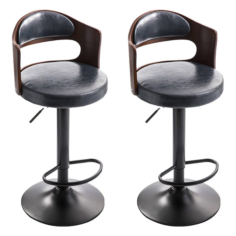 Modern Backrest Liftable Stool Iron Household Bar Stool with Cushion and Pedal