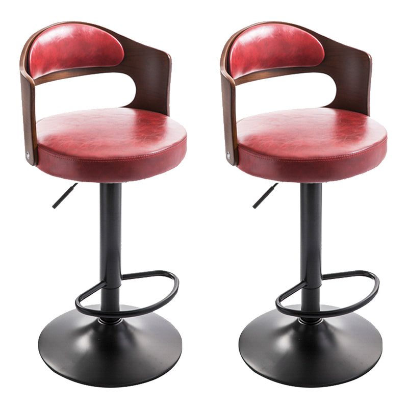 Modern Backrest Liftable Stool Iron Household Bar Stool with Cushion and Pedal
