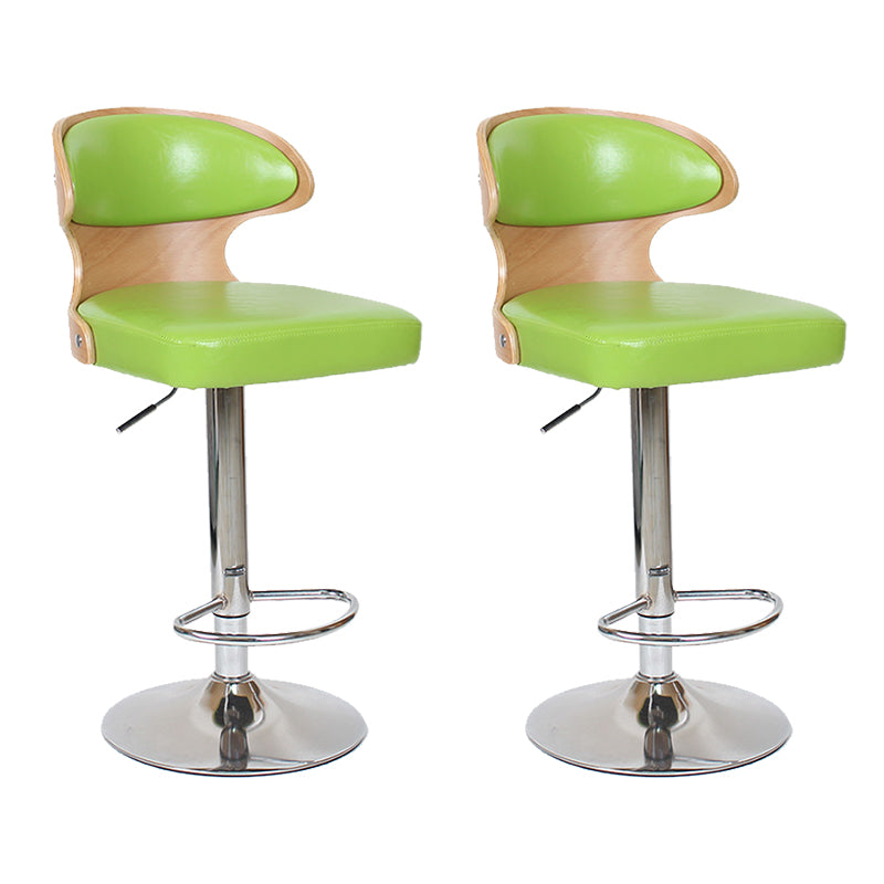 Modern Backrest Liftable Stool Steel Household Bar Stool with Cushion and Pedal