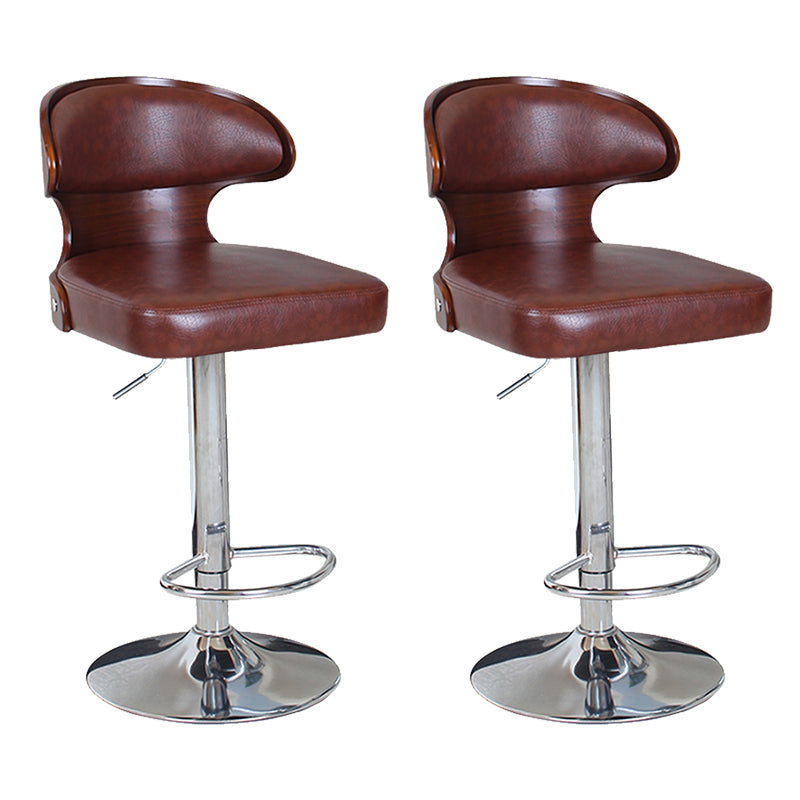 Modern Backrest Liftable Stool Steel Household Bar Stool with Cushion and Pedal