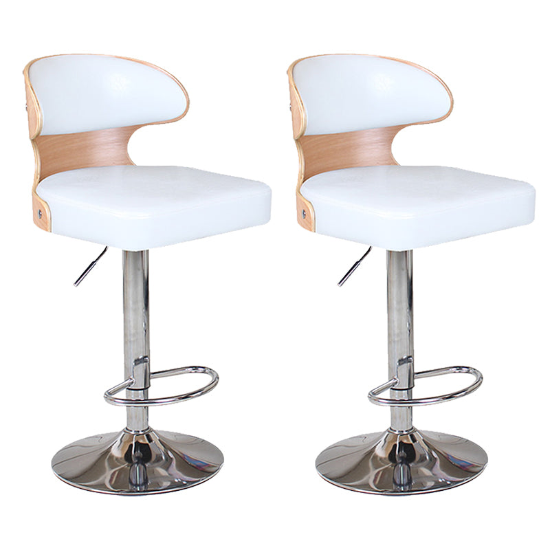 Modern Backrest Liftable Stool Steel Household Bar Stool with Cushion and Pedal