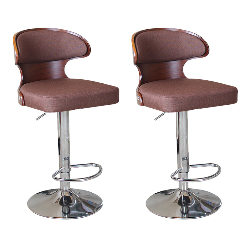Modern Backrest Liftable Stool Steel Household Bar Stool with Cushion and Pedal