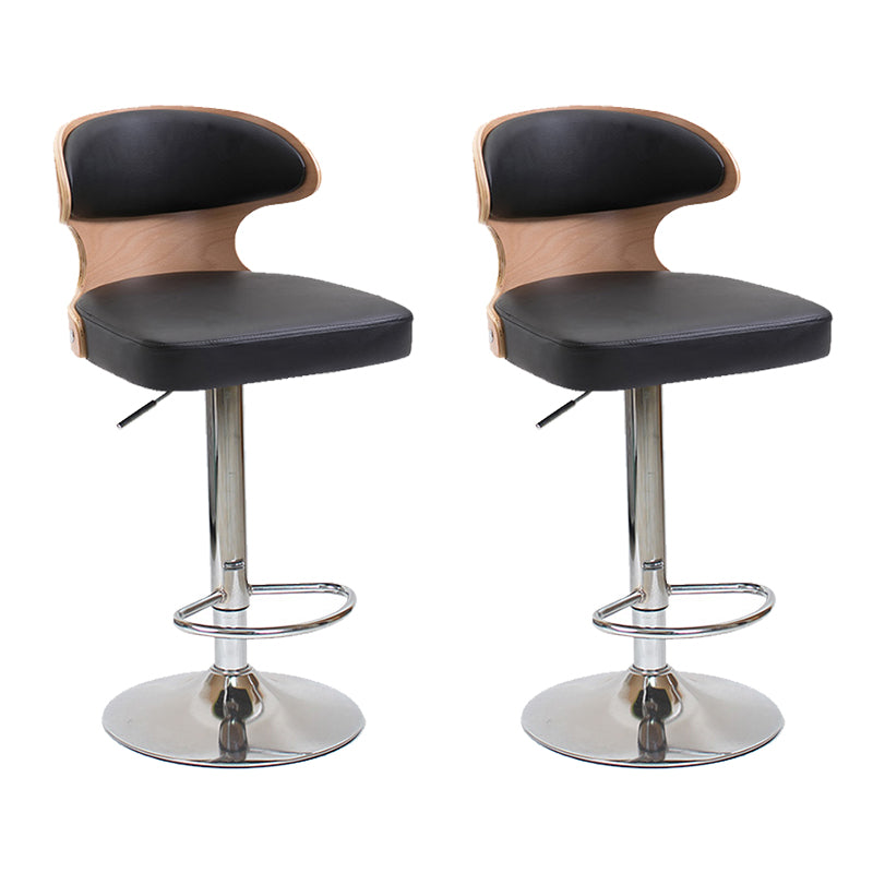 Modern Backrest Liftable Stool Steel Household Bar Stool with Cushion and Pedal
