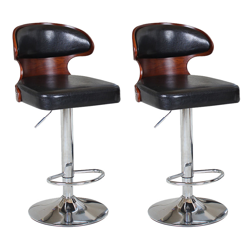 Modern Backrest Liftable Stool Steel Household Bar Stool with Cushion and Pedal