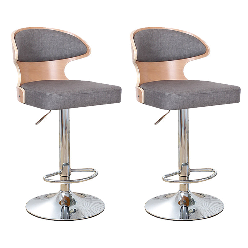 Modern Backrest Liftable Stool Steel Household Bar Stool with Cushion and Pedal