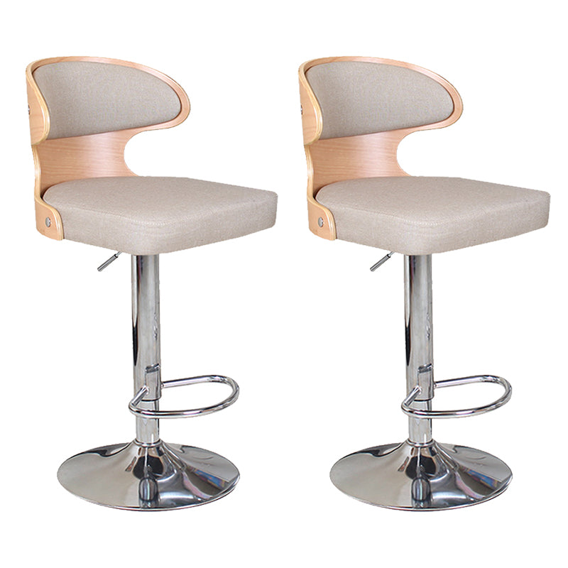 Modern Backrest Liftable Stool Steel Household Bar Stool with Cushion and Pedal