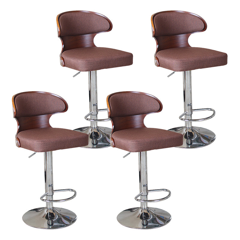 Modern Backrest Liftable Stool Steel Household Bar Stool with Cushion and Pedal