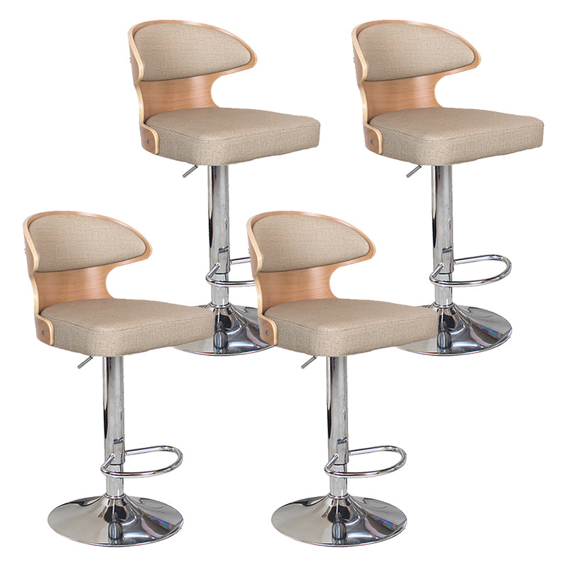Modern Backrest Liftable Stool Steel Household Bar Stool with Cushion and Pedal