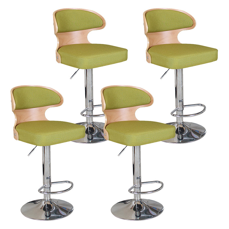 Modern Backrest Liftable Stool Steel Household Bar Stool with Cushion and Pedal